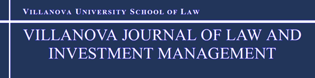 Villanova Journal of Law and Investment Management